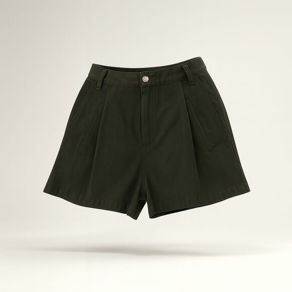 Etica Pants - Etica Max Pleated Short Women's Size 30 Seaweed Green Eco-Friendly Cotton Blend
